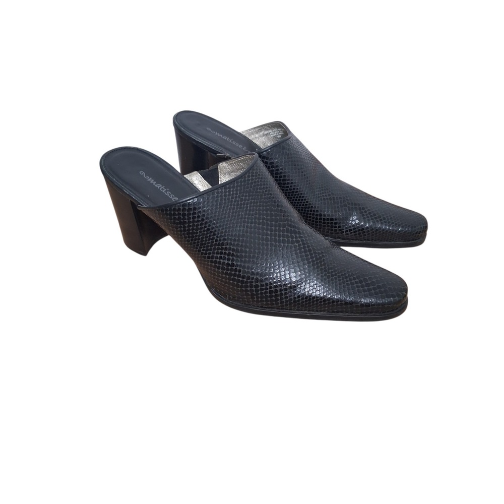 Matisse Leather Snake Print‎ Women's size 9M Block Heel Career Casual Mule Shoes